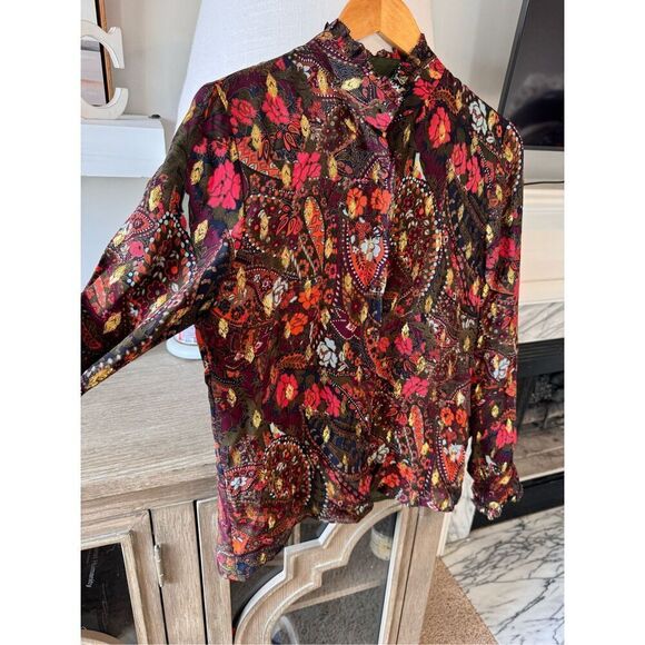 Raoul Paisley Button Down Blouse Size US 6 - Picture 4 of 9